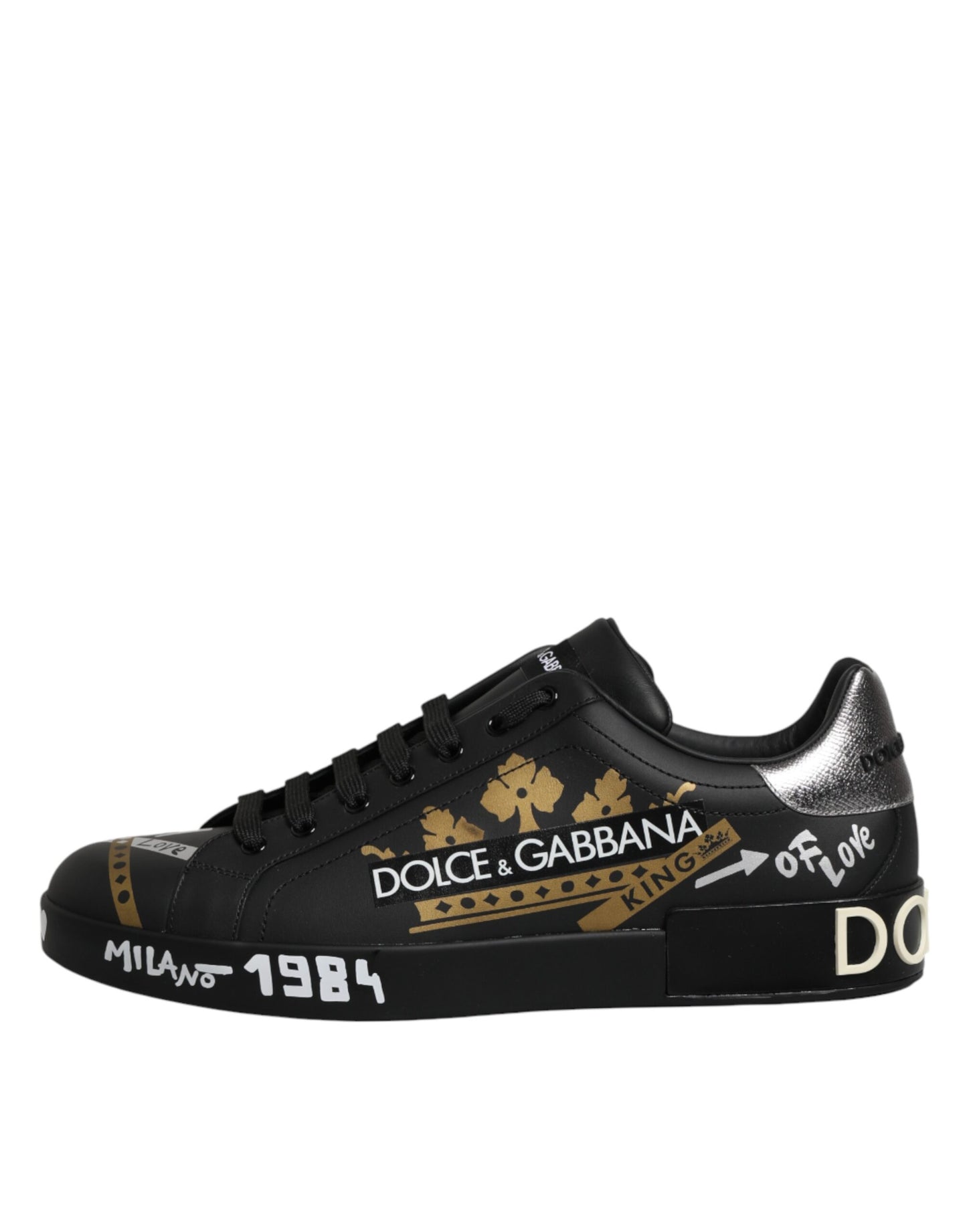 Black Crown Logo Low Top Men Sneakers Shoes
