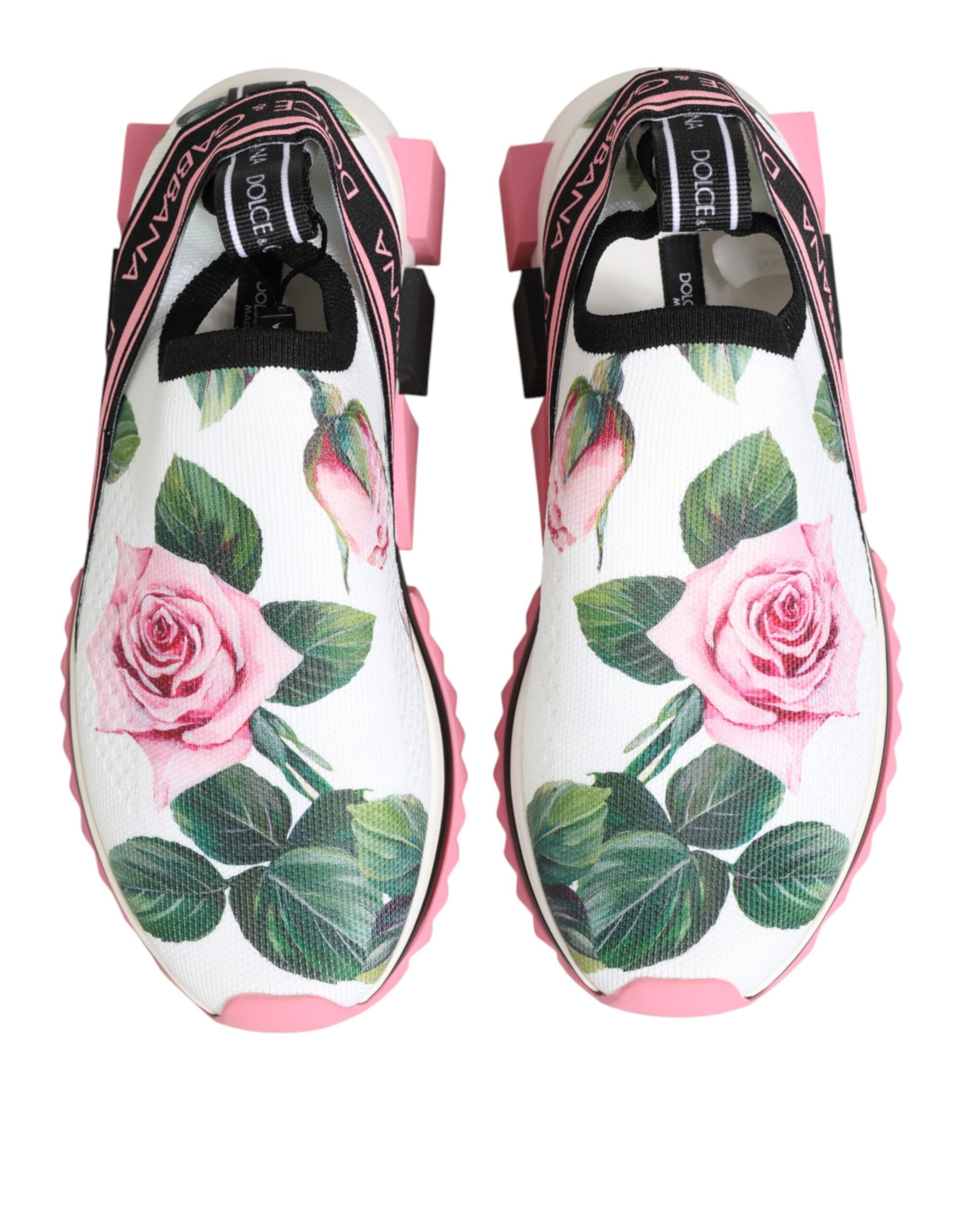 White Rose Print Sorrento Sneakers Shoes