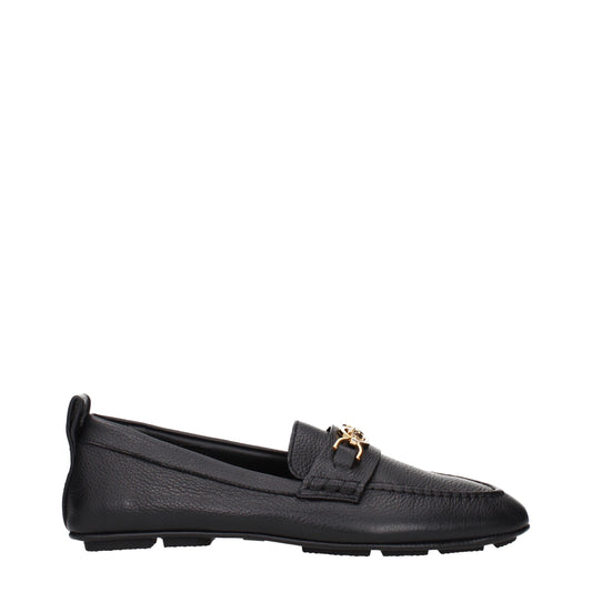 Black Leather Slip-On Loafers