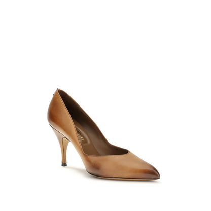 Beige Calf Leather Bos Taurus High Heel Pumps