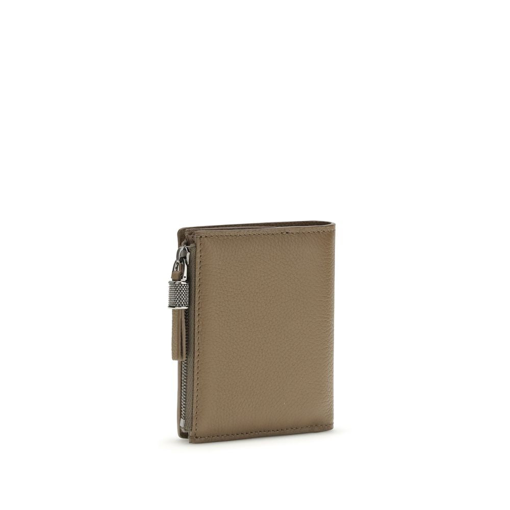 Beige Calf Leather Bos Taurus Wallet