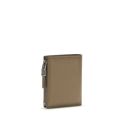 Beige Calf Leather Bos Taurus Wallet