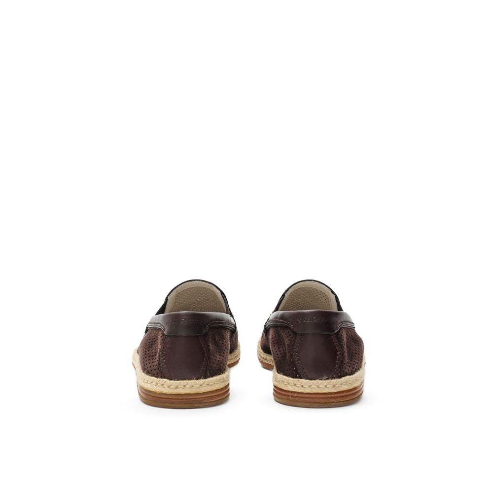 Brown Suede Leather Espadrilles