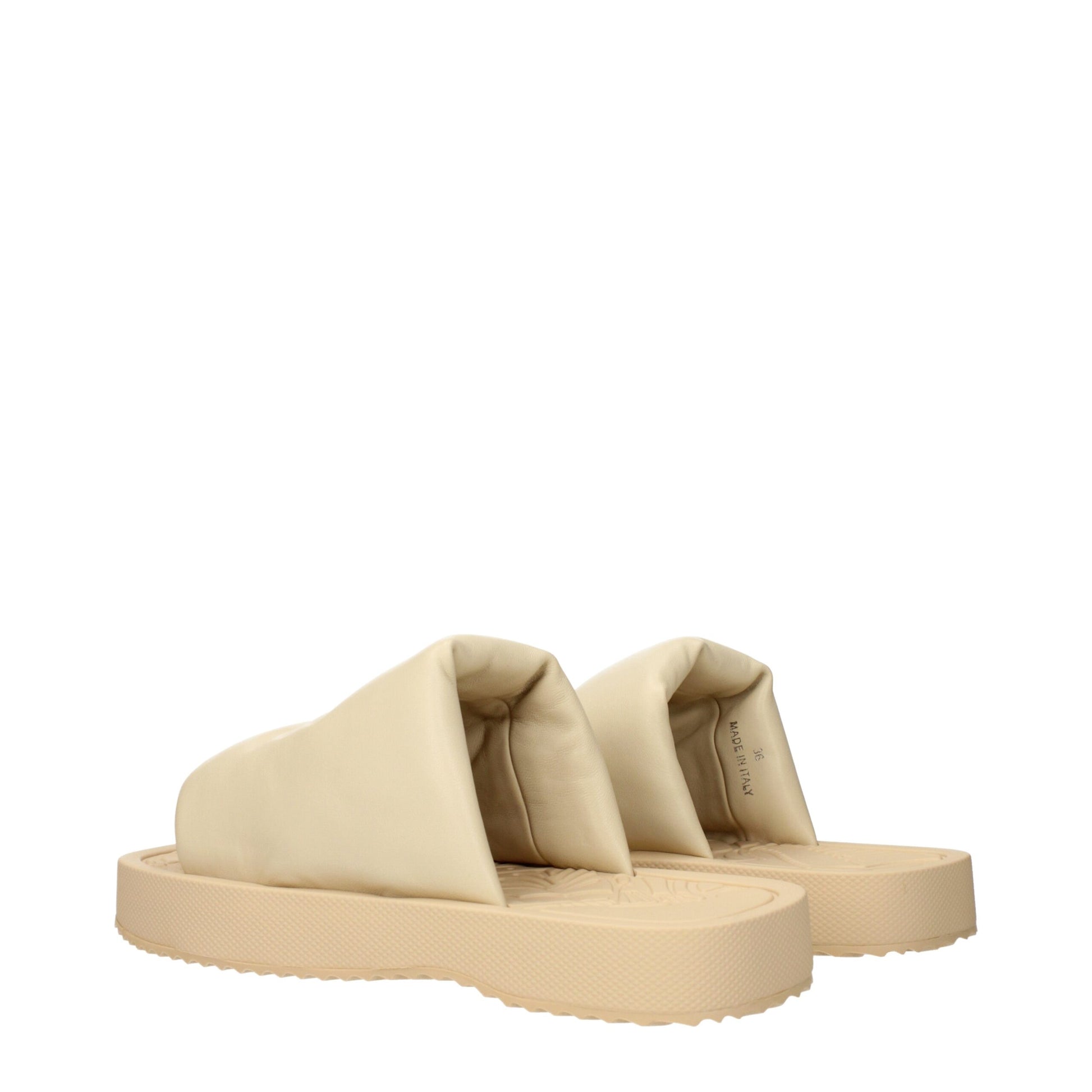 Beige Leather Slippers