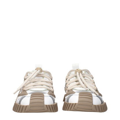 White Fabric Athletic Sneakers