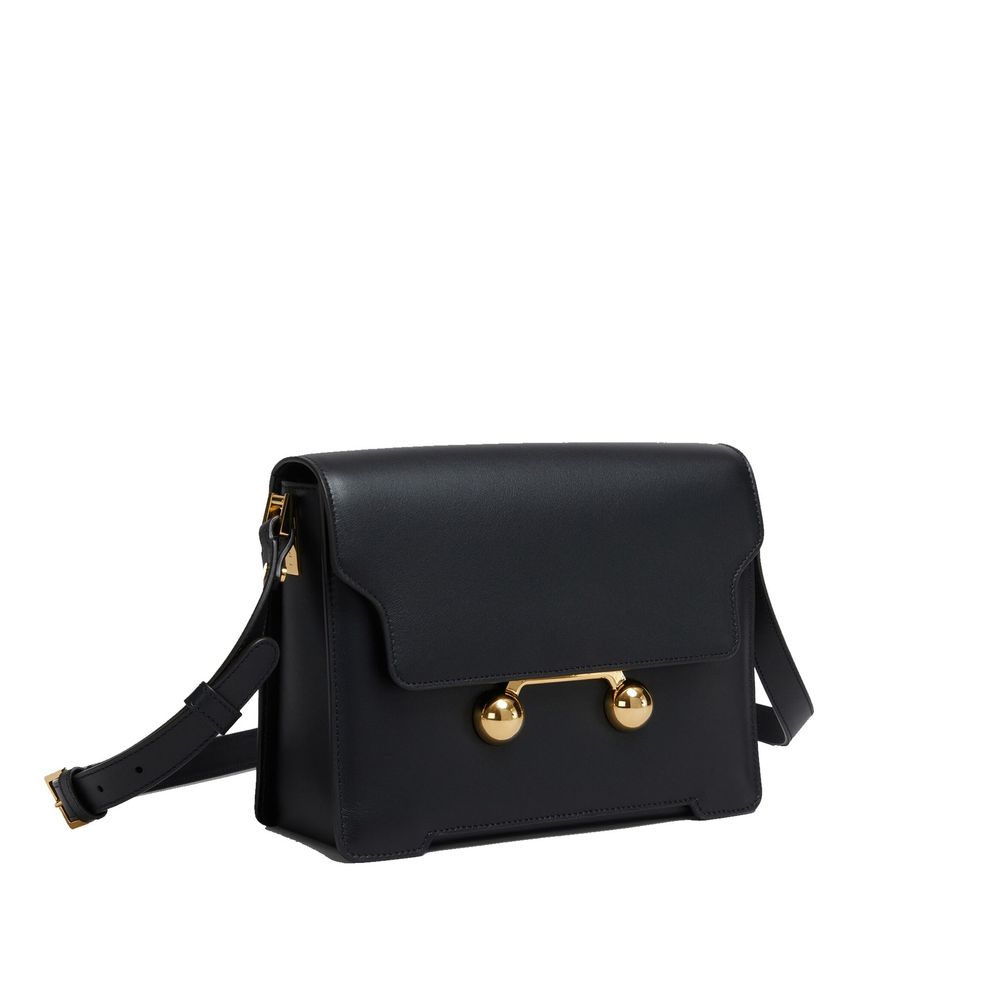 Black Calfskin Shoulder Bag