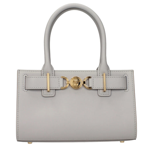 Gray Leather Handbag